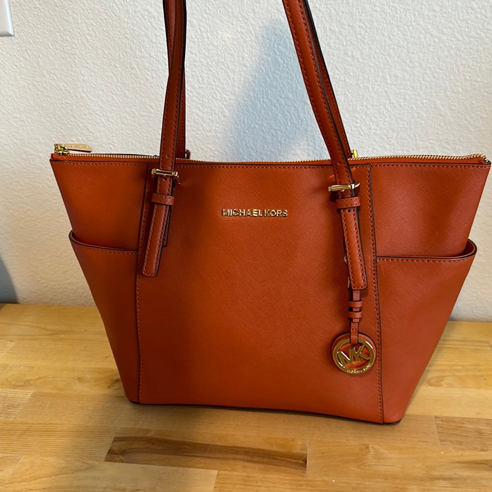EUC Michael Kors Burnt Orange Tote Bag